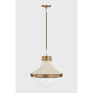 Maxton 1 Light 17.75 inch Patina Brass and Soft Sand Pendant Ceiling Light